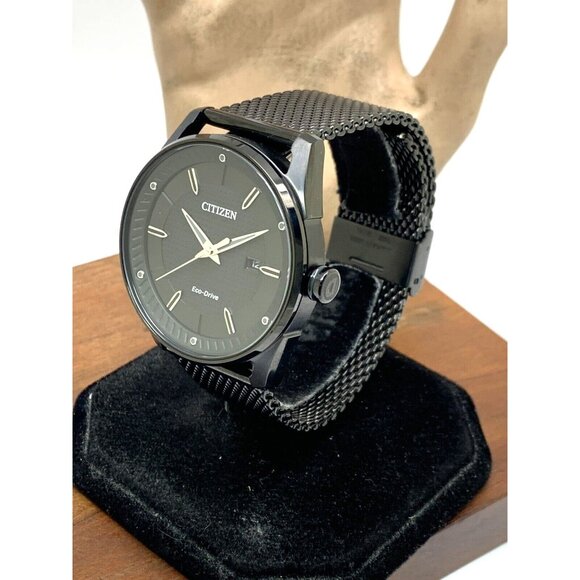 Citizen Men's Watch BM6988-57E Eco-Drive Black Dial Solar Mesh Stainless Steel - Picture 13 of 13